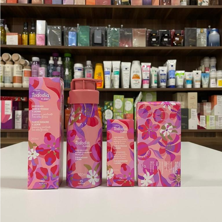 Kit Tododia Flores Flor de Pêssego e Jasmin (4 PRODUTOS)