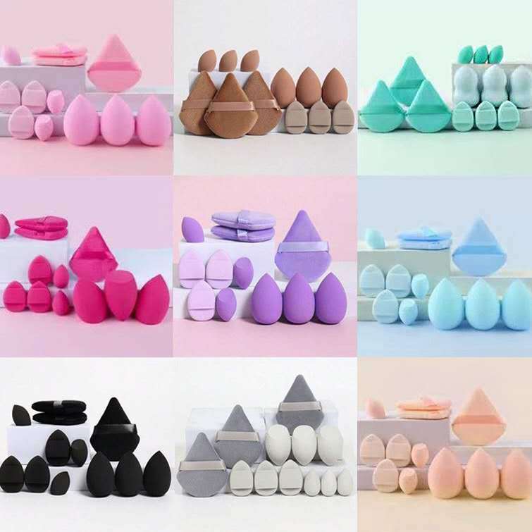 12 peças de esponja de maquiagem, esponja de base, creme líquido, Acessórios  de maquiagem