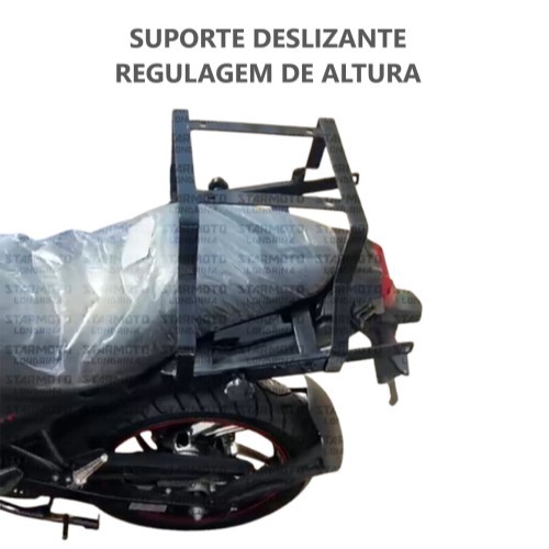 Suporte de Baú Bagageiro - Suzuki Haojue DL 160 - Pode Levar Garupa - Bagageiro Deslizante de Correr para Caixa de Moto