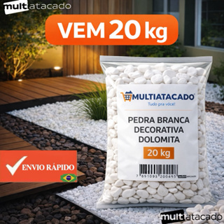 20 kg Pedra Seixo para Jardim branca dolomita polido ornamental Vaso Aquário em Oferta na Shopee