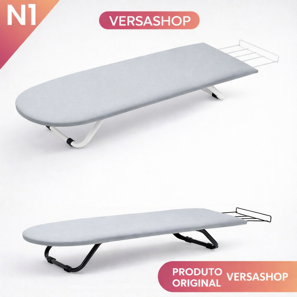 Tábua de Passar Roupa Dobrável Portátil Compacta Antiderrapante Mesa ou Cama