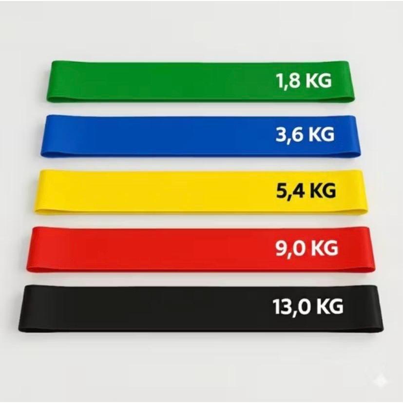 Kit Mini Band 5 Peças elásticos de treino