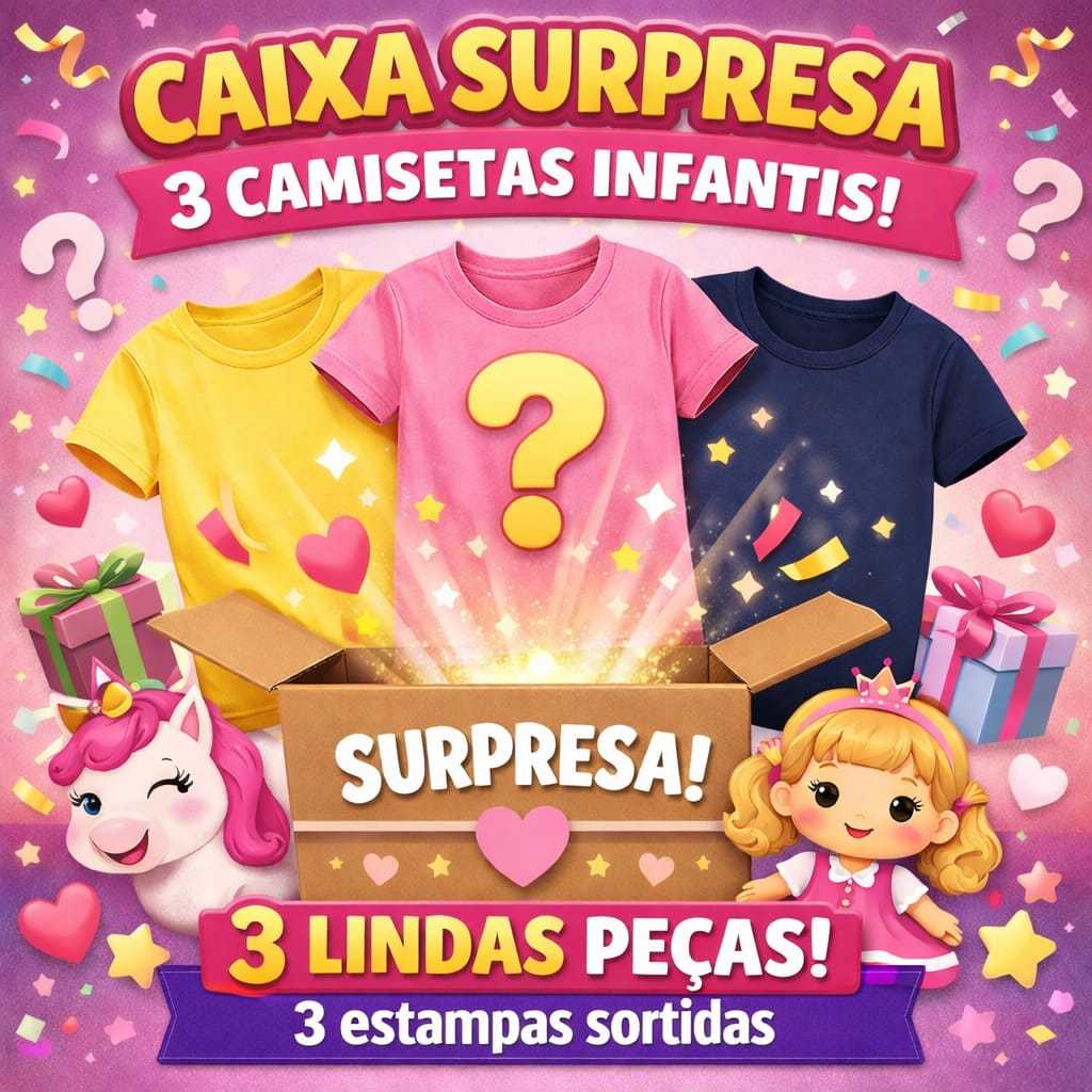 kit 3 camisetas infantil 100% algodão para meninas, estampas sortidas blusas roupas para meninas barata