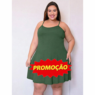 Vestido Femena Plus Size de Alcinha soltinho em Oferta na Shopee