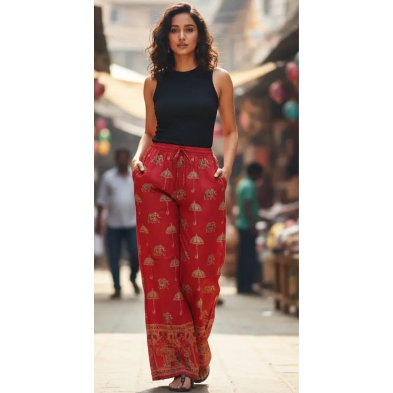 Calça indiana pantalona unissex yoga free size importadas