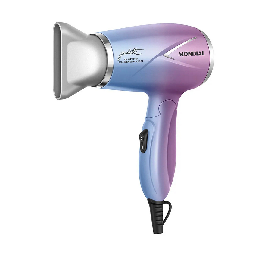 Secador De Cabelo P/ Viagem By Juliette Mondial Sct-ju-03 Cor Azul/rosa 110v/220v Portatil