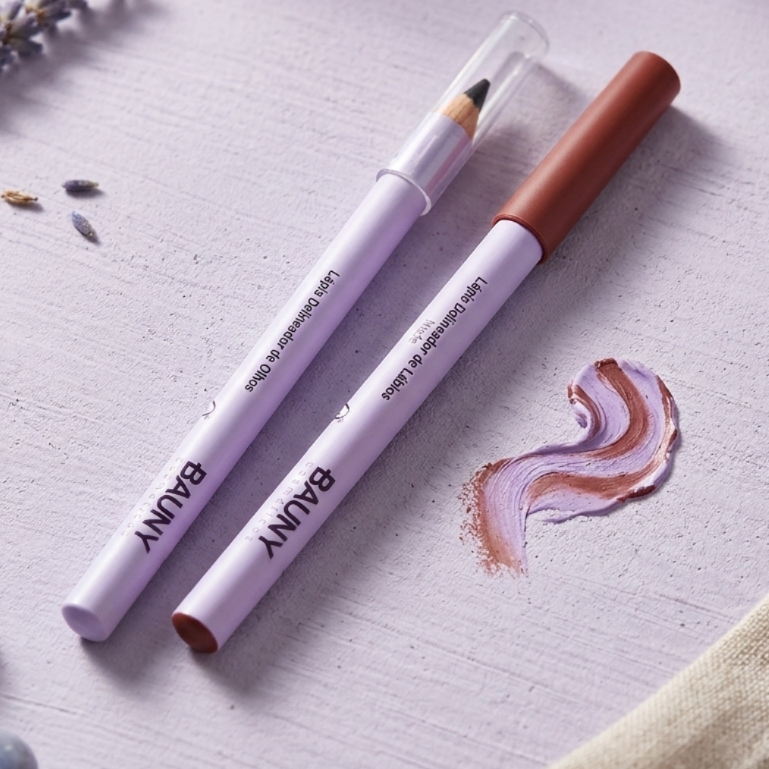 Lapis Bauny Delineador Labial Nude e Delineador Olhos Preto