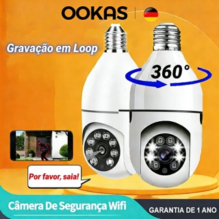 OOKAS Ultra HD Câmera De Segurança Wi fi Rotação De 360° Câmera Segurança a Prova De água em Oferta na Shopee