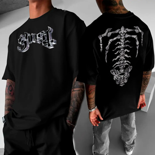Camiseta Basica e OVERSIZED Ghost Skeletour Skull Papa Banda World Tour Graphic Unissex em Oferta na Shopee
