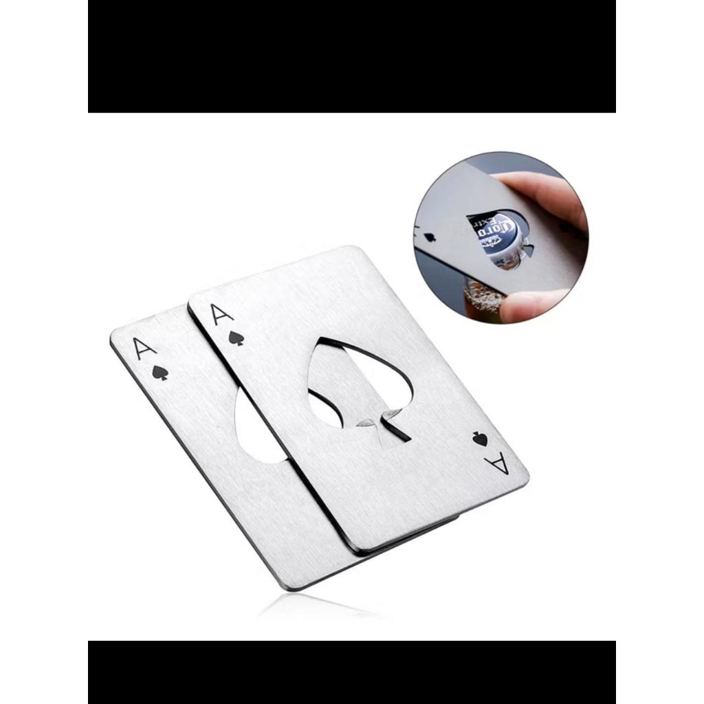 Kit 20 Abridor de Garrafa Formato Carta De Baralho As De Espadas Aco Inox