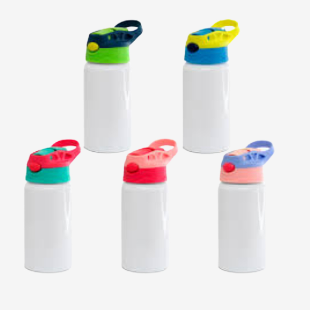 Squeeze Garrafa 500ml para Sublimação Alumínio Branca Garrafa Personalizável Infantil