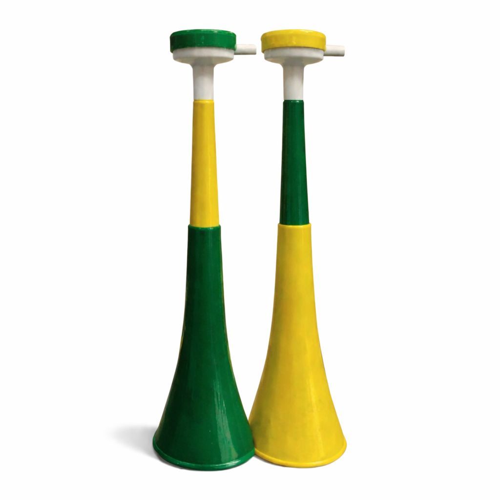 Corneta de Torcida 40cm Verde e Amarela – Corneta de Assoprar para Jogos, Copa do Mundo, Futebol e Festas