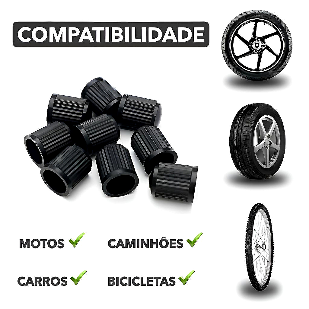 Kit 4 a 1.000 Tampinha Plástica Bico Pneu Moto Carro Bicicleta Caminhão - Tampa Válvula resistente · foto 2