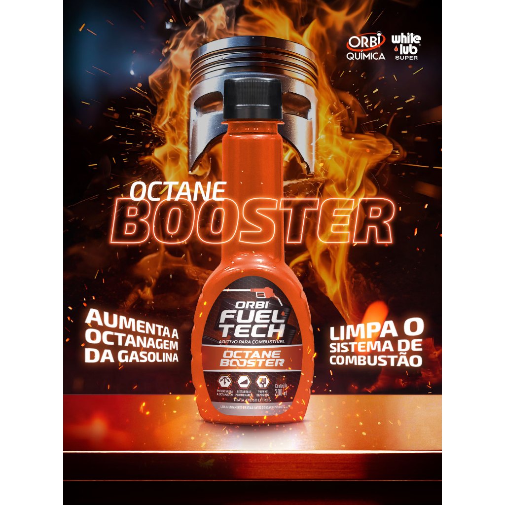 Aditivo de Combustível Octane Booster - 200 ml - Limpa Bico, Sistema de Injeção Eletrônica