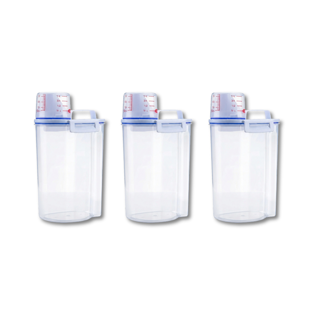 Kit 3 a 10 Potes Herméticos 2L Premium Com Medidor Organizador De Alimentos Mantimentos Arroz