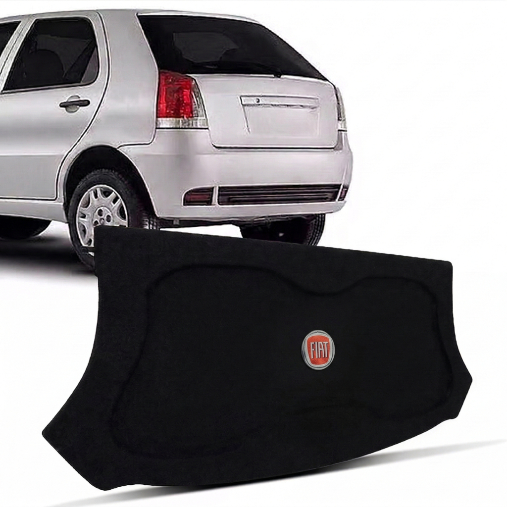 Tampão Bagagito Fiat Palio G3 2004-2016 2P/4P Carpete Grafite/Preto Com Furação 6x9 Com Cordinhas