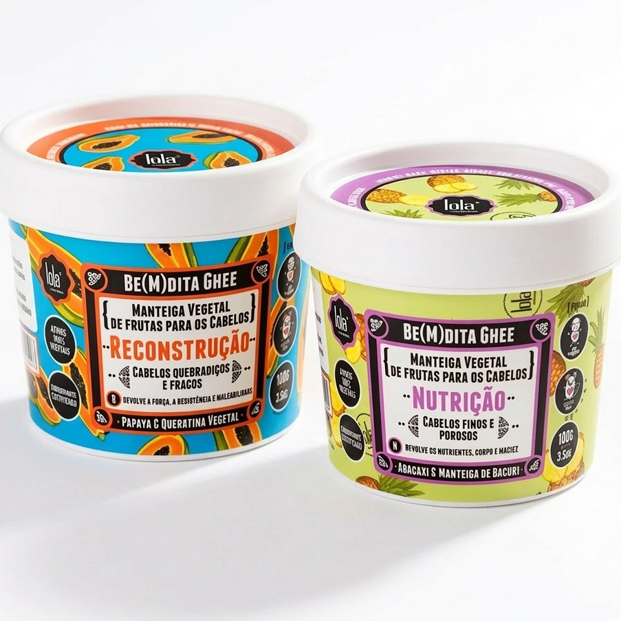 Lola Be(M)dita Ghee Mamão & Abacaxi 100g Nutrição Capilar Antifrizz