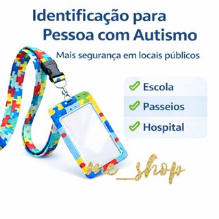 Porta Crachá Cordão Autismo com Engate Rápido em Oferta na Shopee