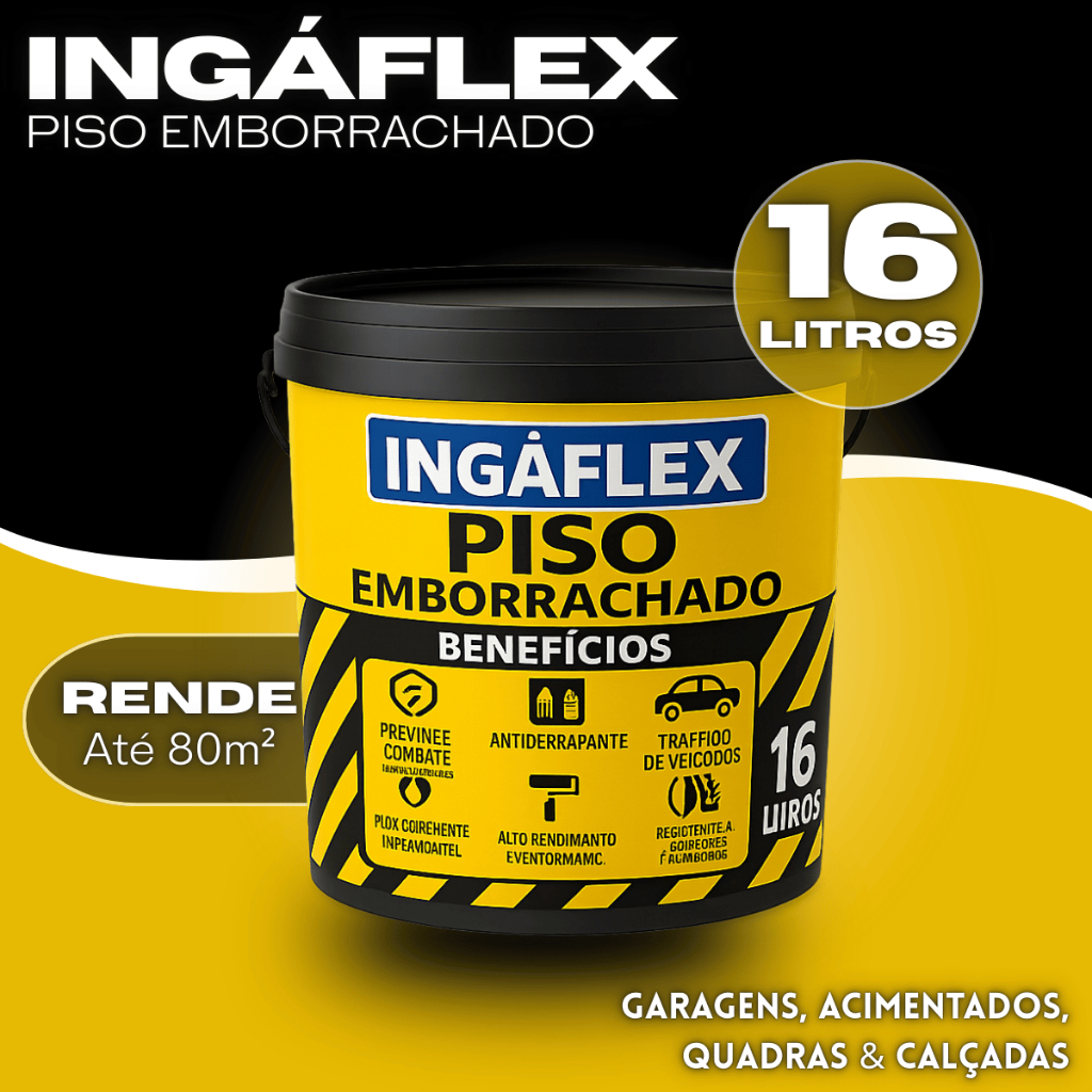 Ingaflex Tinta Piso Emborrachado Antiderrapante Alta Resistência Proteção Concreto Garagem