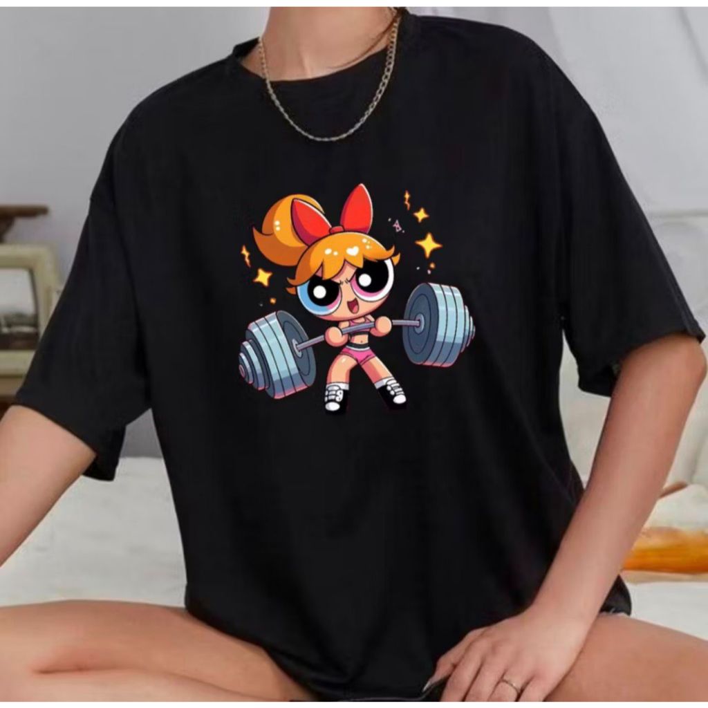 Camiseta Feminina Preta 100% Algodão Academia Docinho Florzinha Lindinha Look Treino Confortavél