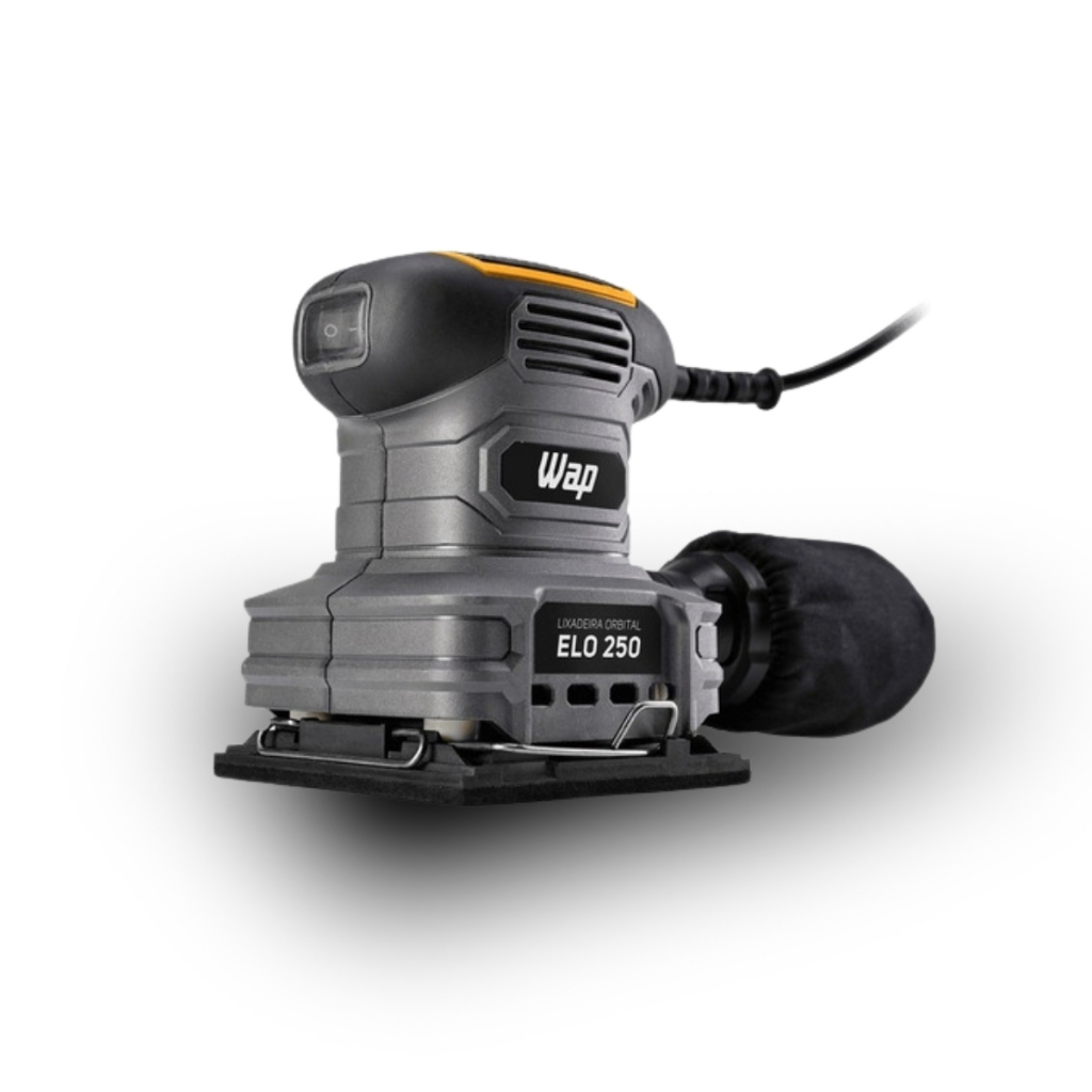 Lixadeira Orbital Elétrica 250w Elo Com Coletor de Pó e Pega Emborrachada 14000 OPM 250 Wap