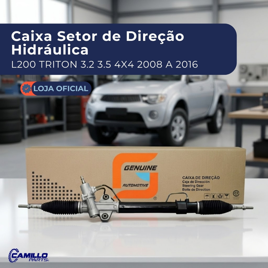 Imagem Caixa Direção Hidráulica L200 Triton 3.2 3.5 4x4 2008 2016 Genuine Automotive