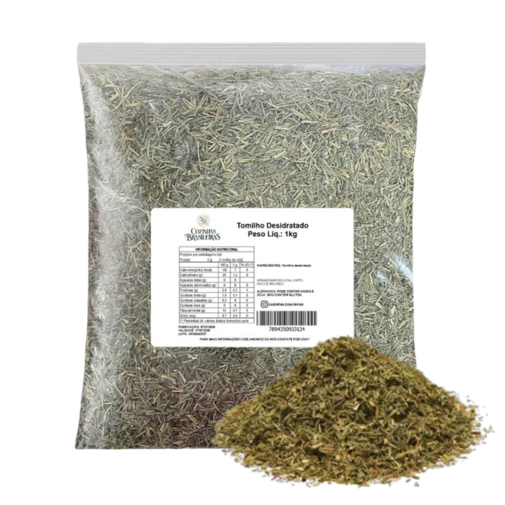Tomilho desidratado premium tempero o p/ carnes aves peixe 200g, 500g, 1kg