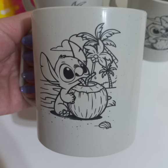 Kit 30 Canecas plástica interativa Stiti dia das crianças, colorir, pintar