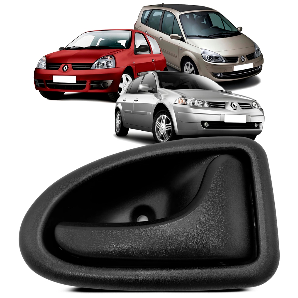 Maçaneta Interna Puxador Porta Clio Megane Scenic Preta Preto