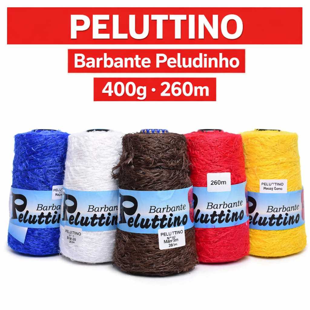 Peluttino 400gr. Várias cores. Barbantes Colonial.  260 metros em Oferta na Shopee