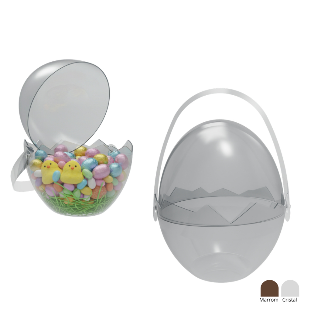 Kit Cesta de Ovo de Acrílico p/ Páscoa em Oferta na Shopee