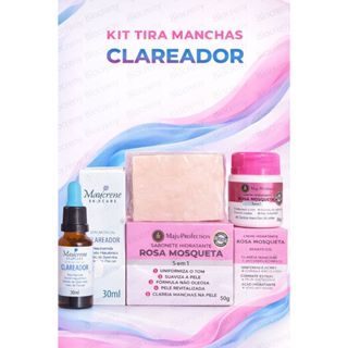 Kit Tira Manchas Melasma e Acne - Creme + Sabonete + Sérum Clareador Facial em Oferta na Shopee