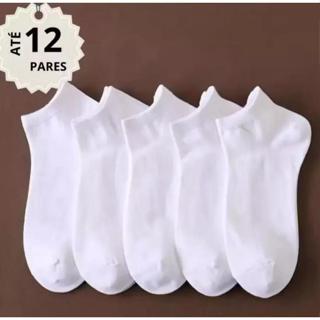 Kit Meia Escolar infantil 3, 6 ou 12 pares  Cano Médio Algodão Branco unissex em Oferta na Shopee