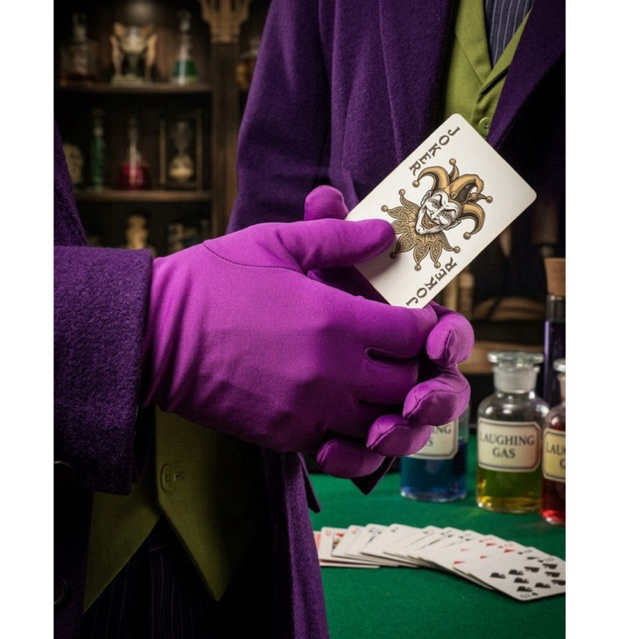 Luvas Roxo Curta Adulto - Confecção Própria - Festa Fantasia Cosplay curinga