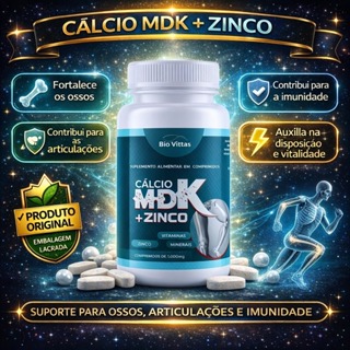 Vitamina D3+ K2 MK7 + Magnésio + Cálcio + Zinco  - Suplemento 5 em 1 Junta, Articulação, Complexo Ósseo em Oferta na Shopee