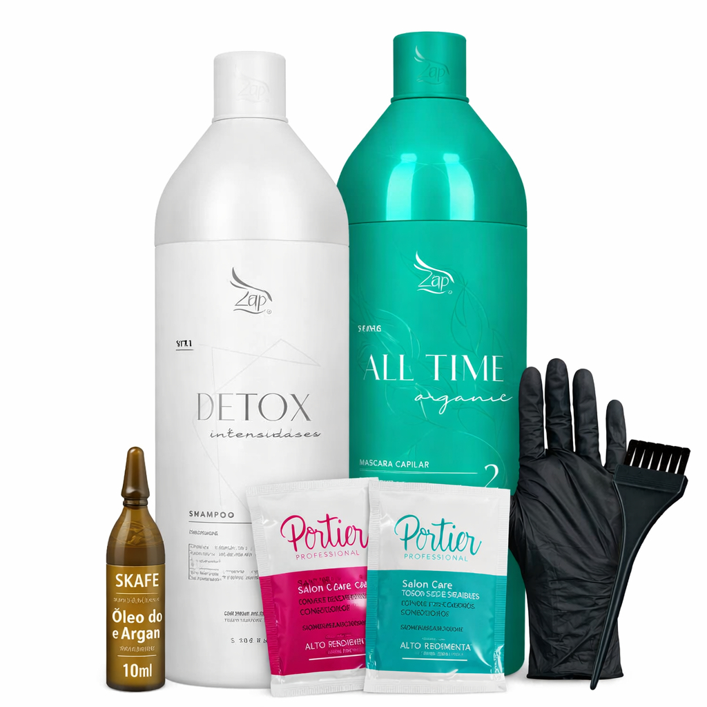 Kit Progressiva Zap All Time Organic Brilho Intenso Sem Formol 1 Litro - 500ml