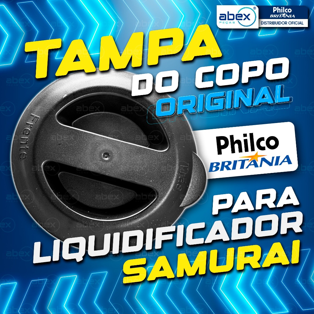 Tampa Copo Liquidificador Philco Samurai Preto Com Vedação Plástico Resistente 760671 NF Original