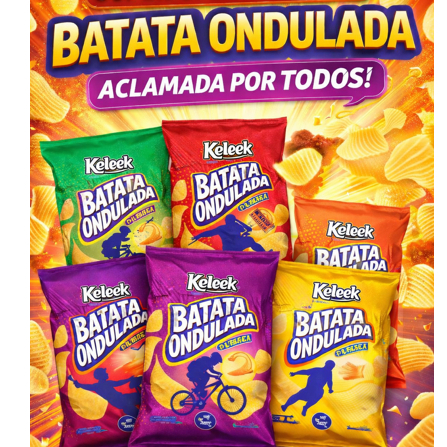 Keleek Kit com 12 Batata Chips Ondulada Crocante e Saborosa Lanche Festa Mercado