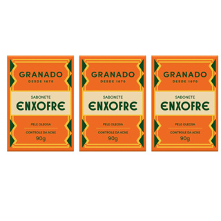 Kit com 03un Sabonete em Barra Enxofre Antiacne Granado 90g em Oferta na Shopee