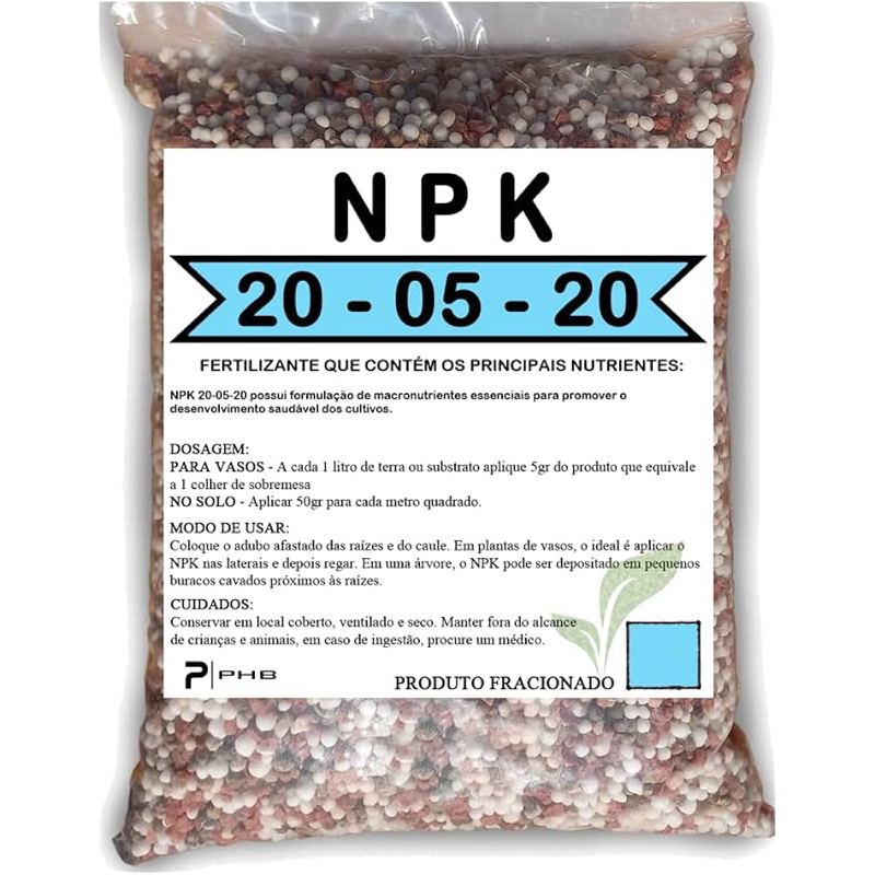 ate 5kg Adubo 20-05-20 NPK, 100% PRODUTIVIDADE e DESENVOLVIMENTO