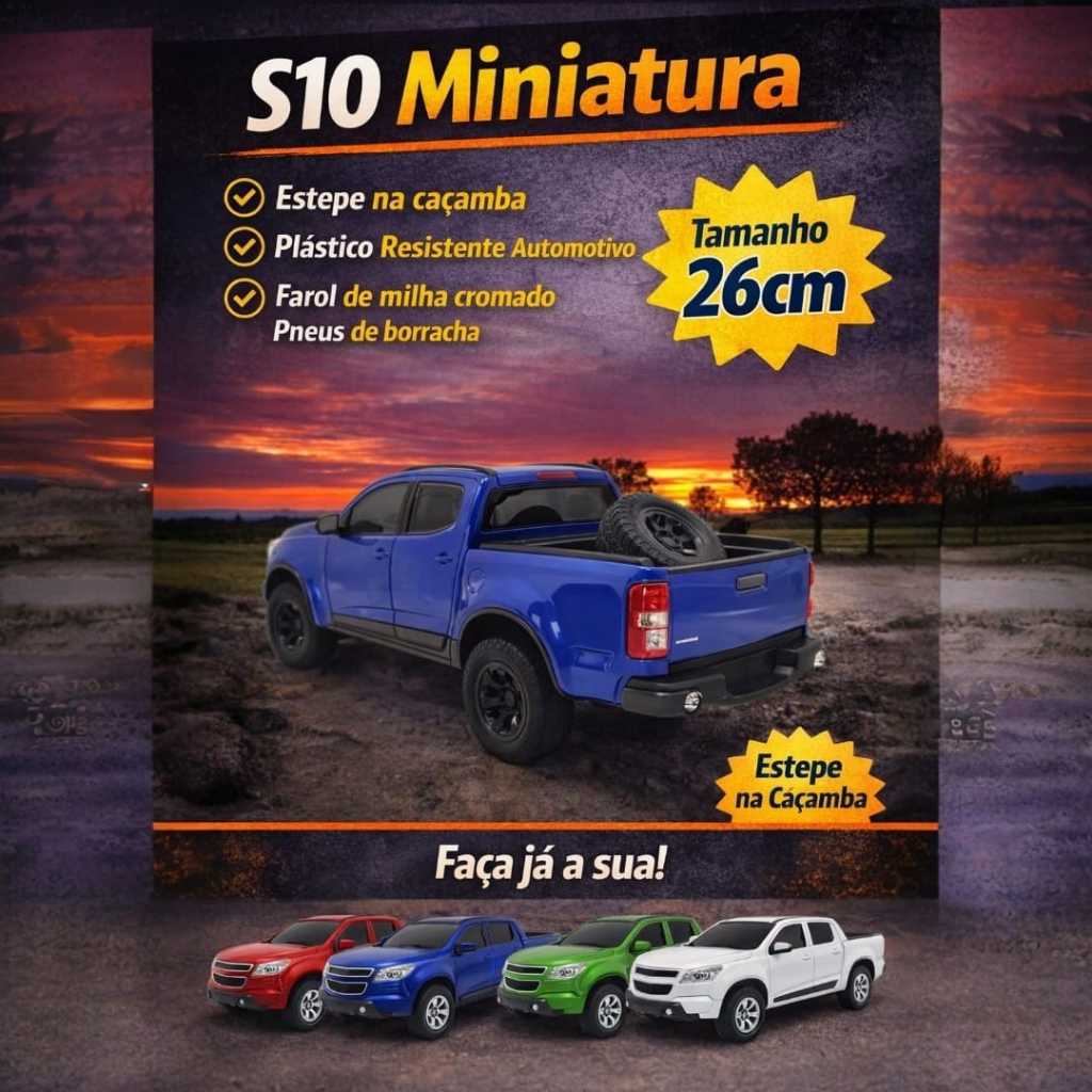 Miniatura Carrinho Caminhonete Pick Up S 10 brinquedo e coleção em Oferta na Shopee