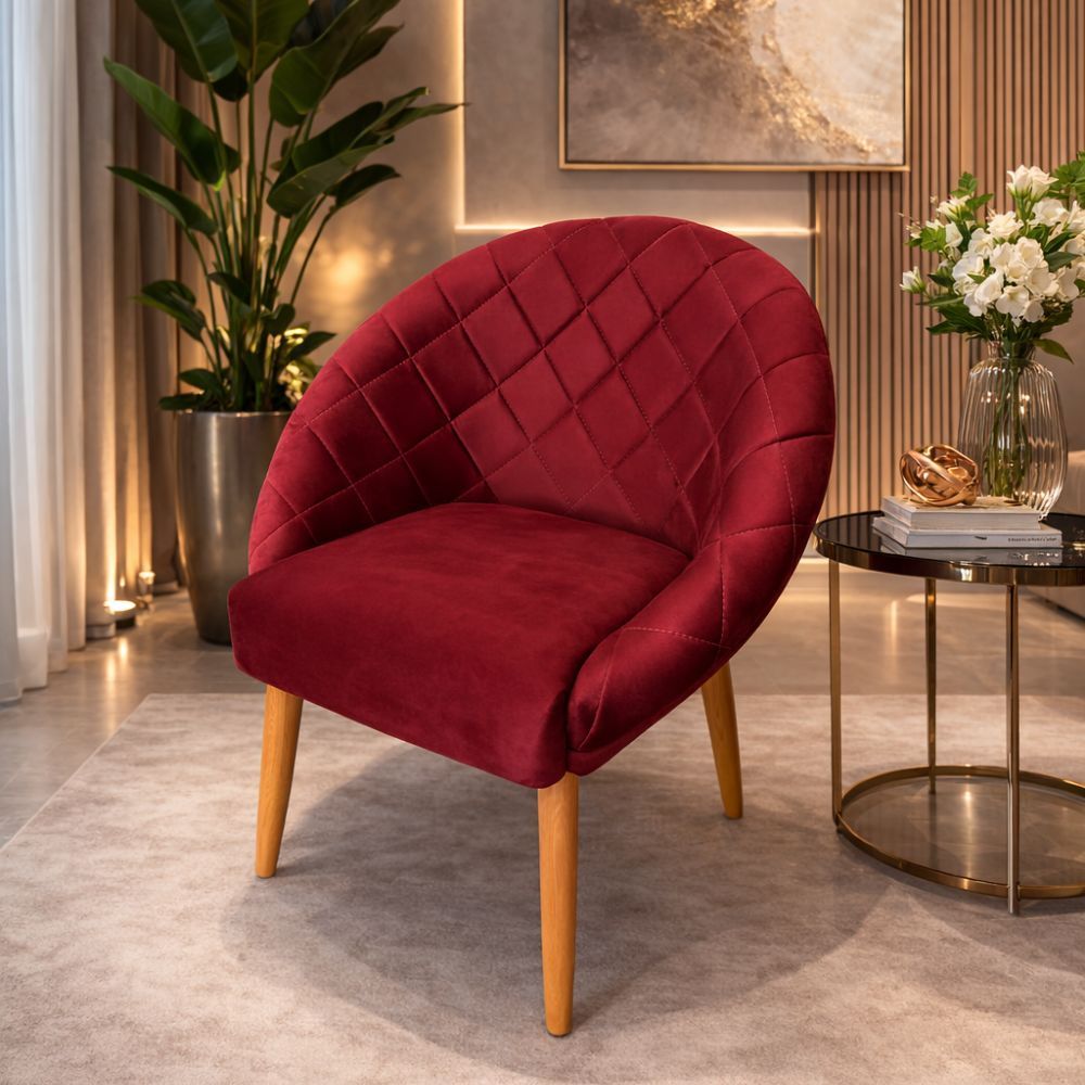 Poltrona Ibiza Matelassê Pés Madeira Palito Poltrona Decorativa Sala Quarto