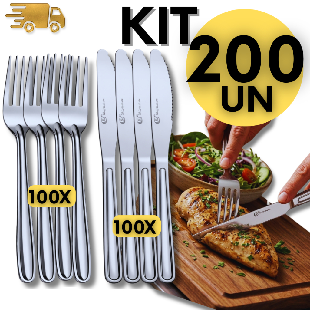 Talher Garfo Faca Cozinha  200/150/80/70 Inox  Restaurante Gafos Facas Utilidades Culinária Talheres Talher