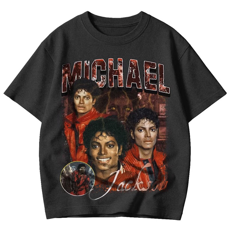 Camiseta Streetwear Rei do Pop Infantil E Adulto Estampa Exclusiva Michael Jackson tendência