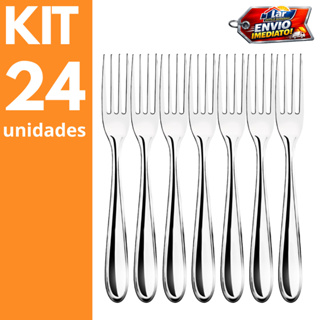 Kit Com 24 Garfos Aço Inox Premium Talheres de Mesa Resistente Durável Cozinha Restaurante Festa Buffet em Oferta na Shopee