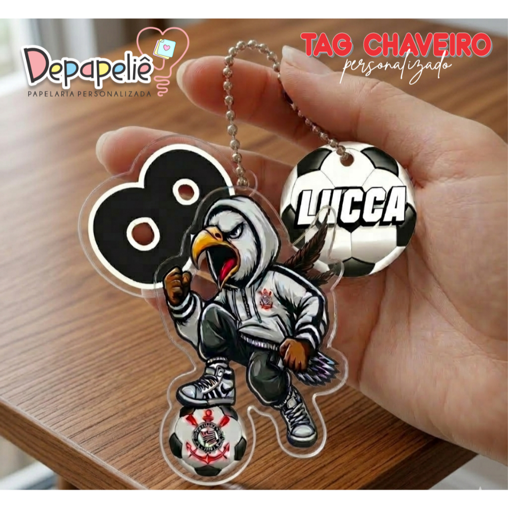 Tag Chaveiro Personalizado Idade Personagem e Nome FUTEBOL Lembrancinhas Brindes Tag Festa Infantil Aniversário