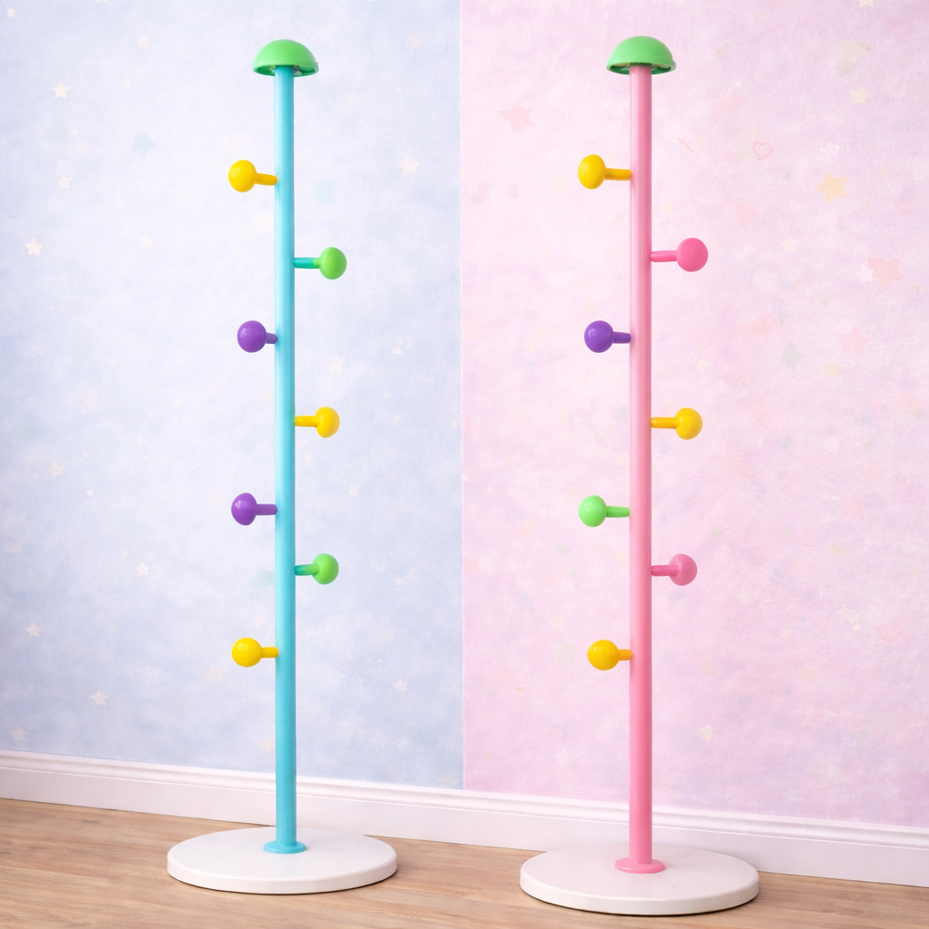 Mancebo Cabideiro de Chão Arara de Roupas Infantil Azul Rosa Kids em Oferta na Shopee