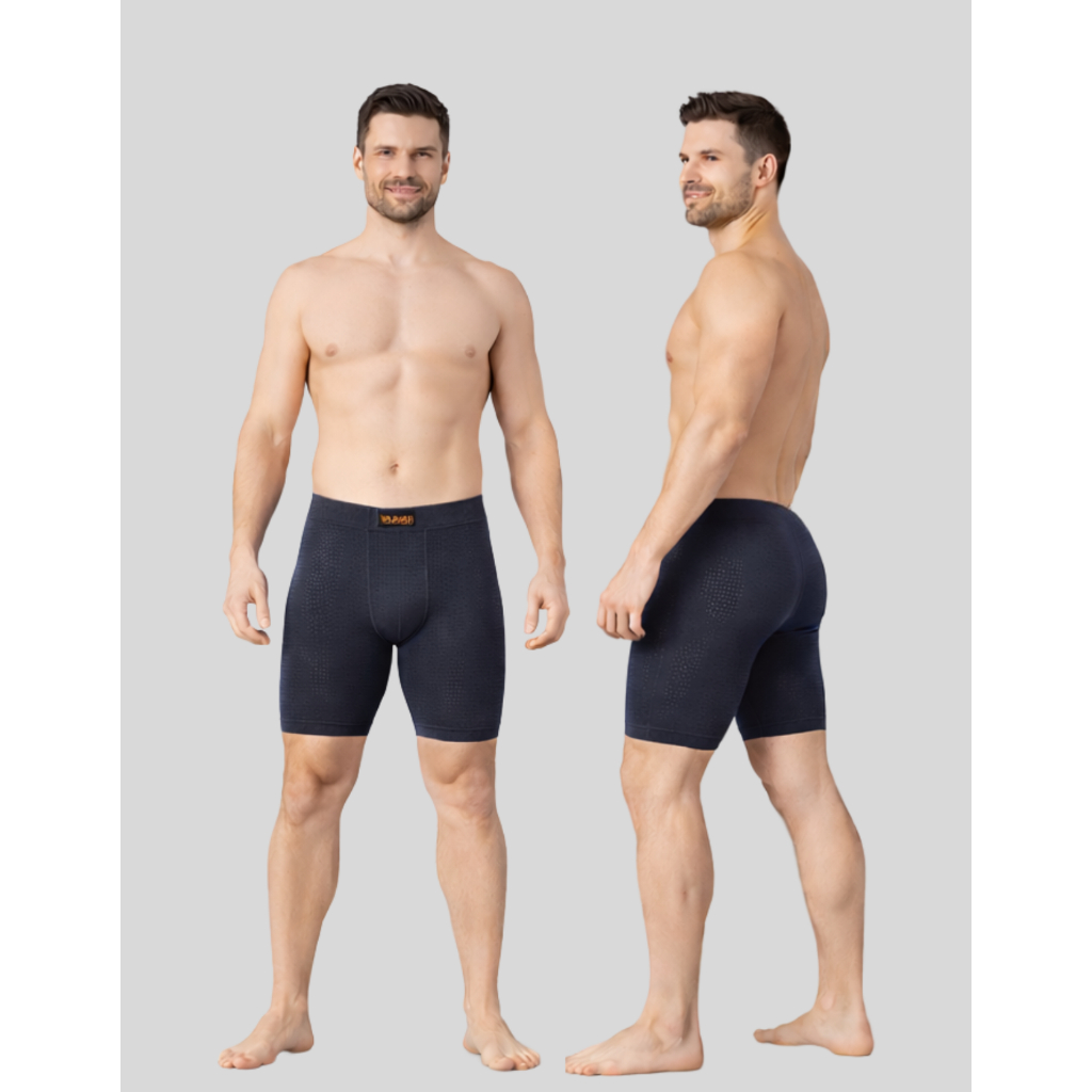 Kit 2 Cueca Short Boxer Long Leg Masculina Dry Poliamida Respirável Microfuros Anti Suor Não Enrola