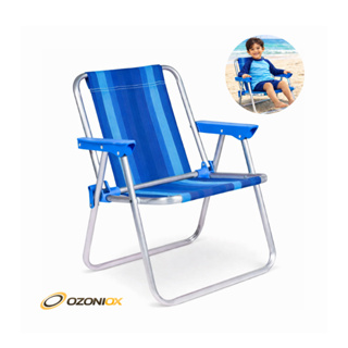 Cadeira De Praia Infantil Alumínio Azul Mor Piscina Campo Azul e Rosa em Oferta na Shopee