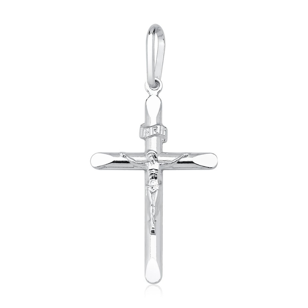 Pingente crucifixo cruz com cristo 29mm prata 925